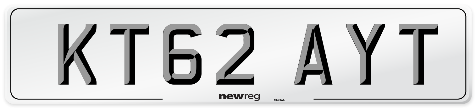 KT62 AYT Number Plate from New Reg